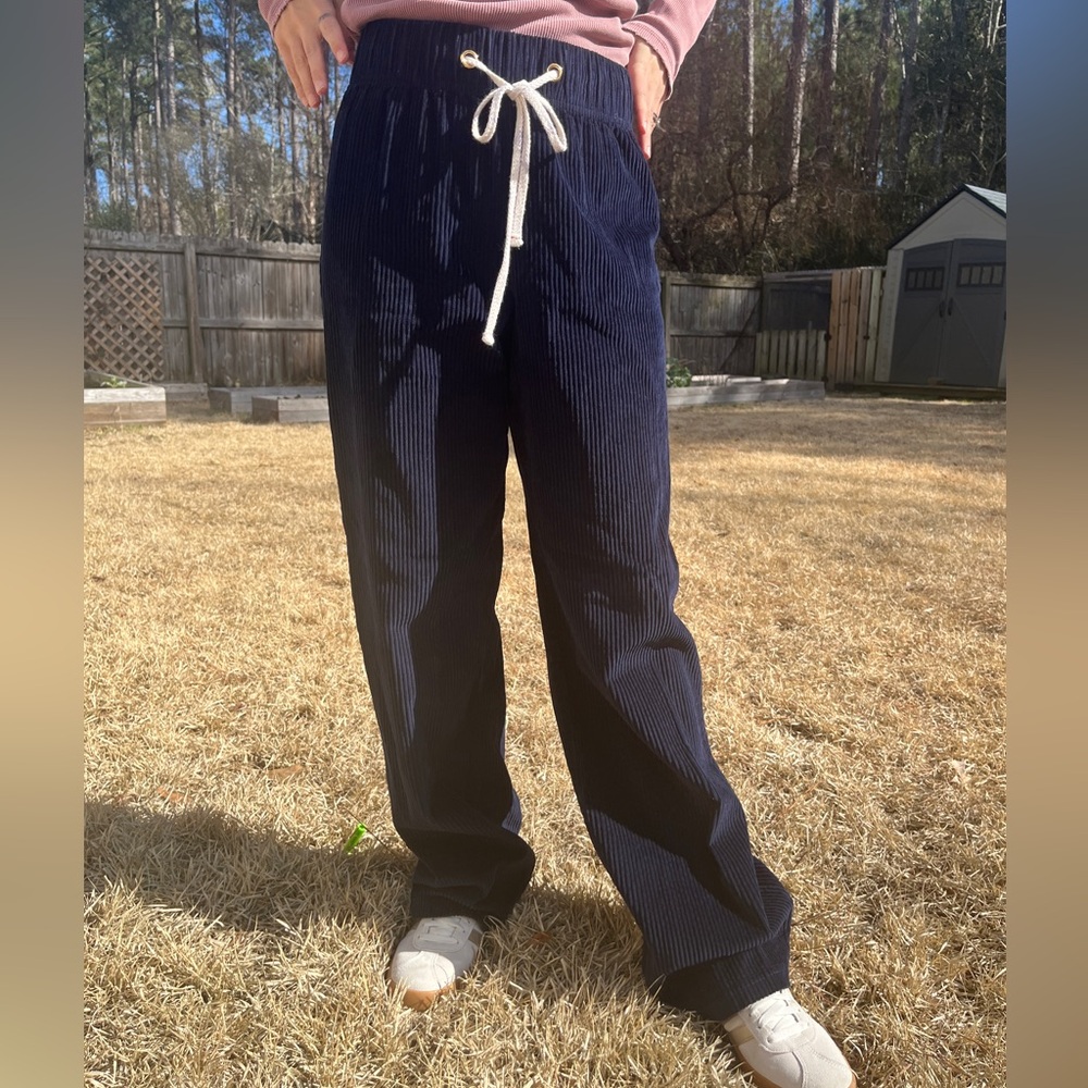 Eazy Pant Japanese Wale Corduroy Pants Navy Les Tien